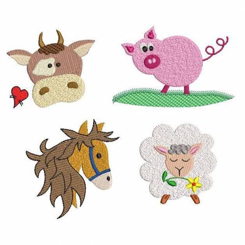 Stickdatei Tiere Bauernhof 10x10cm