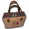 Große bestickte naturfarbene Korktaschen Handtaschen Tasche mit Stickerei Tanzen Tanzschuhtasche Geschenkidee Damen Bild 2