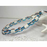 EM-Keramik Halsband in Türkis/Beige Bild 1