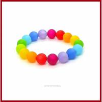 Armband "Stella Polaris" aus 12mm Polaris -Perlen in Regenbogenfarben, elastisch Bild 1