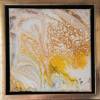 Acryl pouring art, "golden flower dream" gerahmt Bild 9