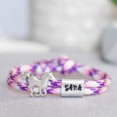 Armband personalisiert mit Gravur handgestempelt zur Kommunion, Geburtstag, Schulanfang, Konfirmation, ichthys, Geschenk für Mädchen, Weihnachtsgeschenk