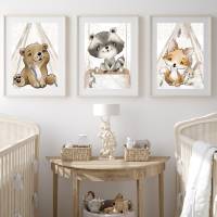 Kinderzimmer Bilder Babyzimmer Poster Waldtiere Tiere Boho Kinderbild | A4 Bild 10