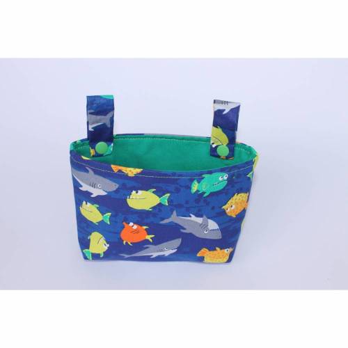 Lenkertasche für Laufrad / Kinderrad / Roller "Fische dunkelblau"