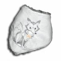 Besticktes Baby-Halstuch Kinder-Halstuch Fuchs mit Namen Dreieckstuch Schal kuschelweicher Plüsch hochwertige Qualität Bild 1