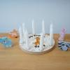 Geburtstagskranz aus Holz, mit 8 Löchern kompatibel zu Grimm, Tischdekoration für Kindergeburtstag, Geschenk zur Geburt, Motiv: Giraffe Bild 5