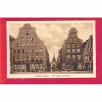 AK - Alte Ansichtskarte - Rostock Alte Häuser am Markt - ca. 1925 Bild 1