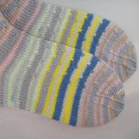 Socken handgestrickt in Größe 36/37 Streifen Socke Pastell 36 37 Bild 2