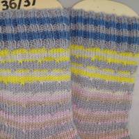 Socken handgestrickt in Größe 36/37 Streifen Socke Pastell 36 37 Bild 4
