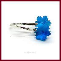 Ohrhaken "Snowflake" Schneeflocke Kristall facettiert blau oder clear AB/versilbert Bild 1