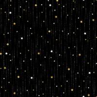 Weihnachten-Stoffe Baumwolldruck - Xmas- stars goldene weiße Sterne beliebste Weihnachtsmotive Sterne  schwar Bild 1