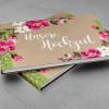 Gästebuch Hochzeit Vintage Style Kraftpapier-Look weiße Seiten Pinke Blumen Bild 2
