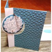 Pop up Circle Card - Blau-Weiße Weihnachtskarte mit dem Dreh - 'Frohes Fest' Bild 1