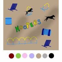 Stoff Hundemotiv "Hoopers Agility", Baumwoll-Jersey, 50x100cm, viele Farben Bild 1