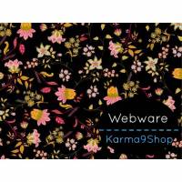 0,5m Webware Lovely Flowers schwarz Bild 1