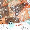 Abstrakte Mini Collage in Orange, Braun und Arktis. Mustermix für Entdecker. Kleine Wandkunst im Duo, ungerahmte Bilder Bild 7