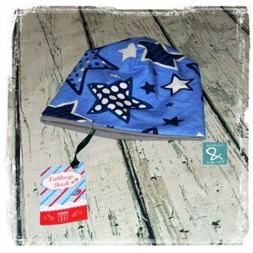 Mütze, Wendebeanie "Sterne" KU 47-49cm