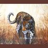 Leopard Aquarellbild handgemalt 41 x 55 cm cm in Querformat Bild 2
