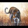 Leopard Aquarellbild handgemalt 41 x 55 cm cm in Querformat Bild 4