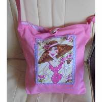 Tasche / Umhängetasche Stofftasche mit Loralie-Motiv in rosa Bild 1