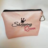 Kosmetiktasche Shopping Queen  Schminktasche Utensilientasche Kleinigkeiten Tasche mit Anhänger rosa Bild 1