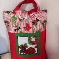 Tasche / Beutel Einkaufsbeutel, Stofftasche mit Loralie-Motiv - Hund -  der Umwelt zuliebe Weihnachten  41 x 32 cm Bild 1