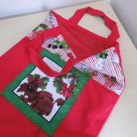 Tasche / Beutel Einkaufsbeutel, Stofftasche mit Loralie-Motiv - Hund -  der Umwelt zuliebe Weihnachten  41 x 32 cm Bild 4