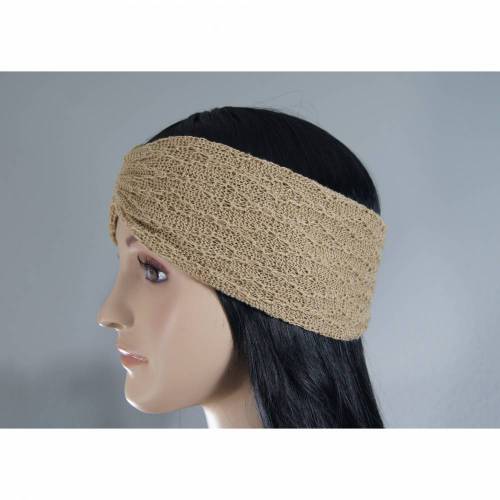 Stirnband gestrickt Baumwolle/Leinen