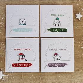 Weihnachtskarte oder 4er Set Weihnachtskarten "Tierische Weihnachtsgrüße" aus der Manufaktur Karla