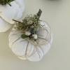 Nostalgie weiße Kürbisse Herbstdeko aus Leinen Bild 8