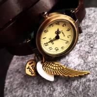 Armbanduhr, Wickeluhr, Lederuhr, echt Leder,  Vintage-Stil Bild 5