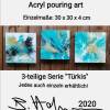 Acryl pouring art 3-teilig "Serie Türkis" je 30x30cm Bild 2