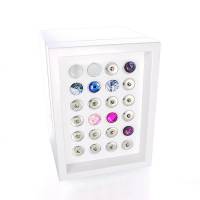 Schmuckkasten für Snap-Buttons | “Snap-Cube” | aus Holz, Hochglanz Weiß Bild 1