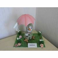 Geldgeschenk Gutschein Ente mit Schirm für einen Geldregen Geschenkidee Bild 1