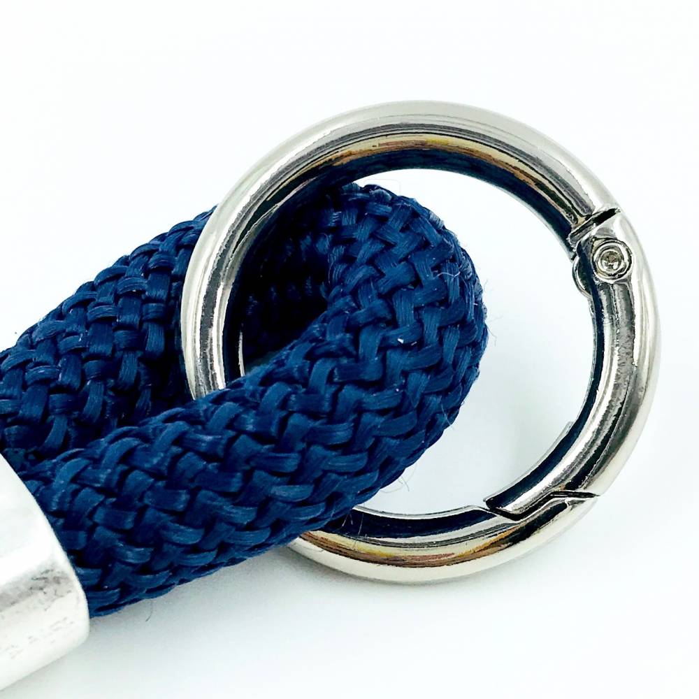 Schnecke Schlüsselanhänger personalisiert mit Namen in Blau/Grau