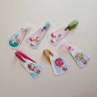 6 niedliche Geschenkanhänger für Kinder, zweilagig, Set Regenschirm/ Ballon Bild 1