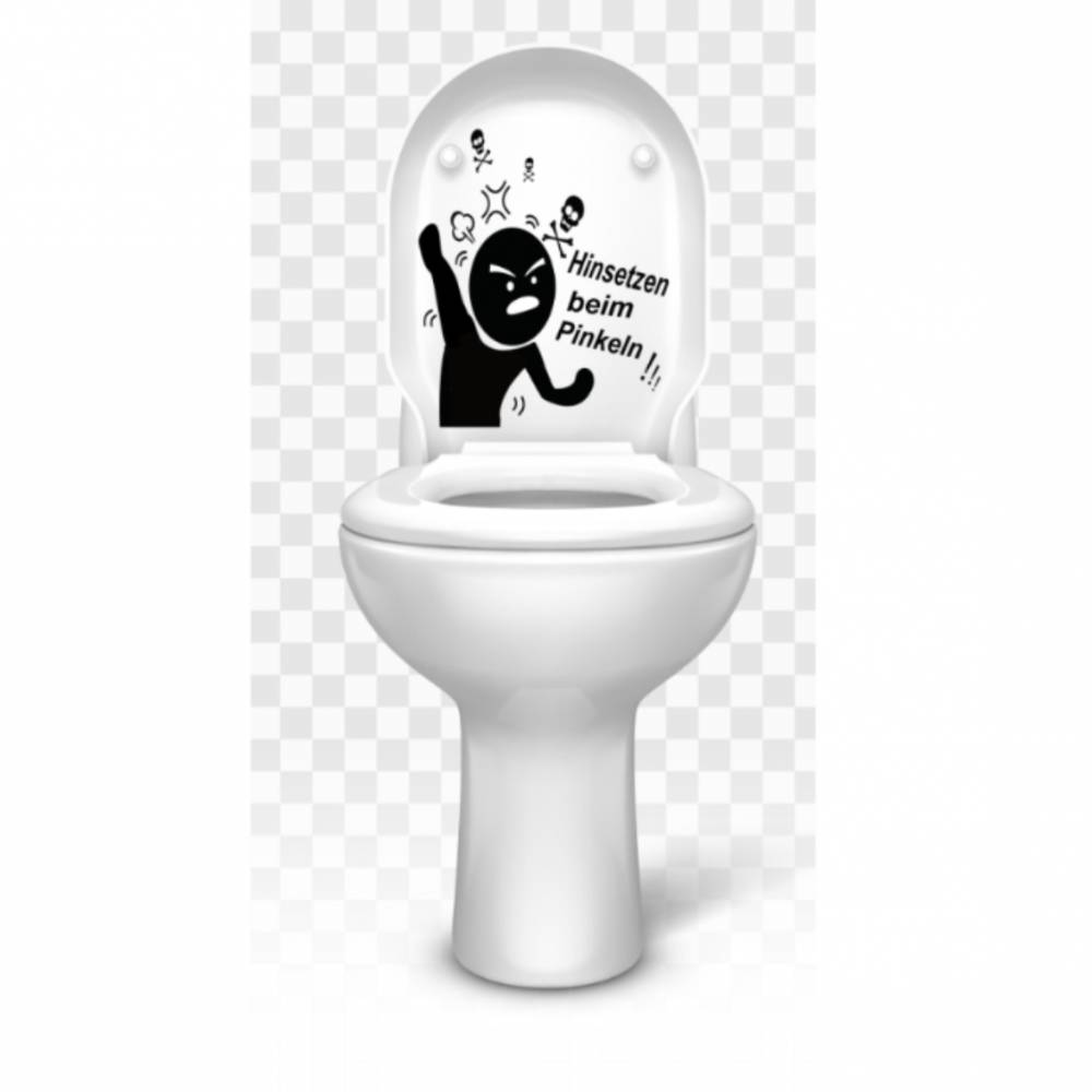 WC Aufkleber Sitzplatz Toilettendeckel Toilette hinsetzen lustig Bad A112 