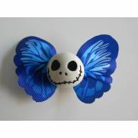 Brosche Skull  Schmetterling  Stoff Totenkopf  blau Bild 1