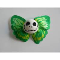 Brosche Skull  Schmetterling  Stoff Totenkopf  grün Bild 1