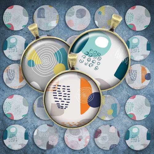 291 - Cabochon Vorlagen, 25mm 18mm 14mm 12mm, rund, Cabochon Motive, Bottle Cap images abstrakt modern pastell