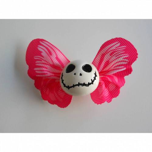 Brosche Skull  Schmetterling  Stoff Totenkopf pink rosa