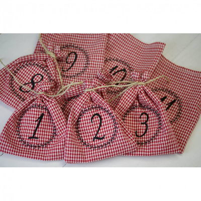 Stickdatei Adventskalenderzahlen mit Ranke