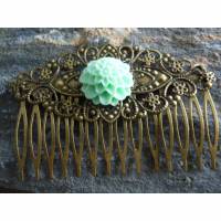 Bronze Haarkamm mit Blüte  Vintage Renaissance Bild 1