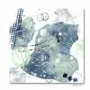 Abstrakte Mini Collage in Stahlblau und Mint. Mustermix für Entdecker. Kleine Wandkunst im Duo, ungerahmte Bilder Bild 2