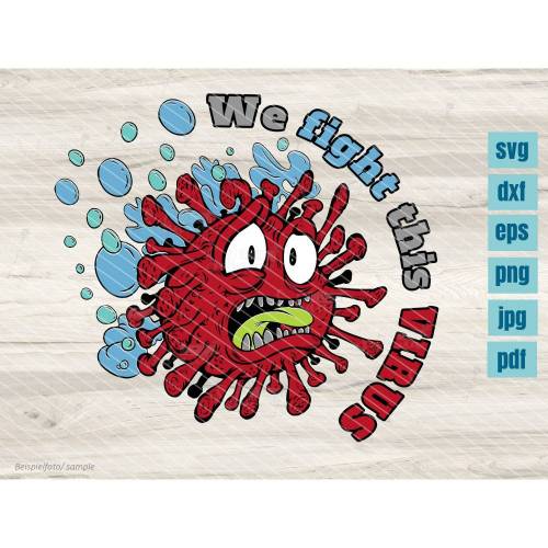 Plotterdatei Virus Corona lustiger Virus svg dxf png jpg pdf eps Plotterdatei audrucken Digistamp paper pandemie Maske Bügelbild Tshirt svg