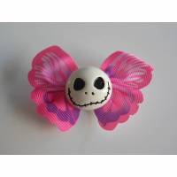 Brosche Skull  Schmetterling  Stoff Totenkopf rosa lila Bild 1