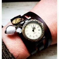 Armbanduhr, Wickeluhr, Lederuhr, echt Leder,  Vintage-Stil,  Uhr, Quarzuhr,Damenuhr,belive Bild 1