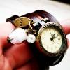 Armbanduhr, Wickeluhr, Lederuhr, echt Leder,  Vintage-Stil,  Uhr, Quarzuhr,Damenuhr,belive Bild 2