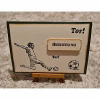 Geburtstagskarte " Für den besten Papa " Fußball , Fußballer , Tor Bild 1