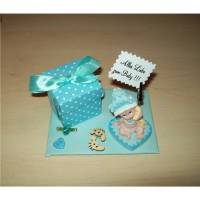 Baby Geburt Taufe - Geldgeschenk - blau - Geschenkidee für einen Jungen Bild 1
